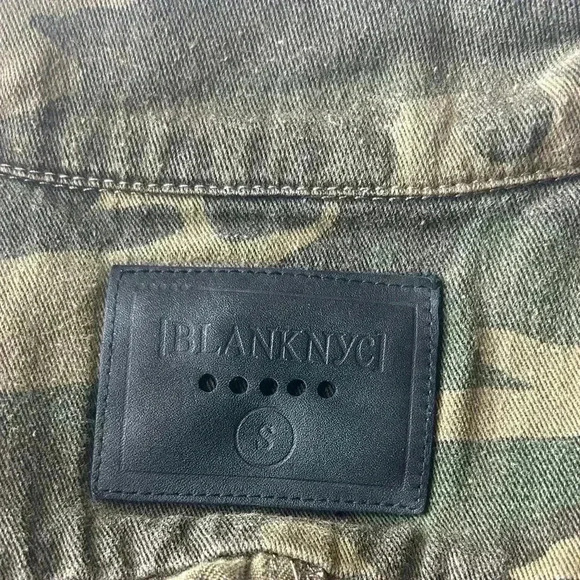 BLANK NYC Brigade Camo Military Jacket Coat Olive Army Green Brown Combo Small - Picture 3 of 6